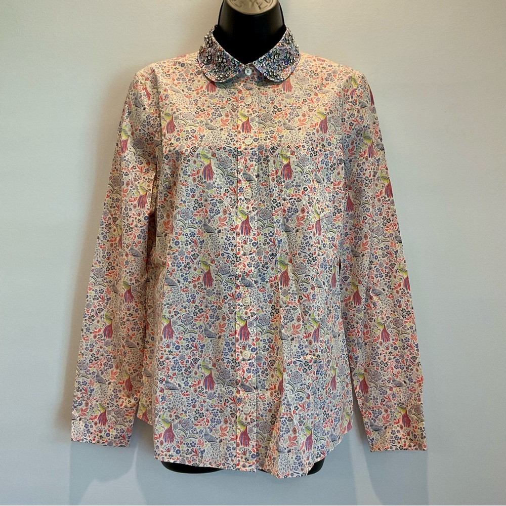 J.Crew x Liberty Art Fabrics Floral Embellished Collar‎ Junos Garden